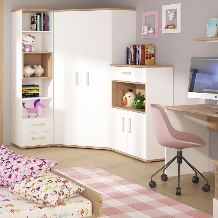 4KIDS 2 Door 1 Drawer Cupboard with 2 Open Shelves