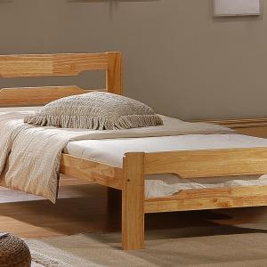 AMELIA Solid Rubberwood Single Bed Frame in Antique Pine & White