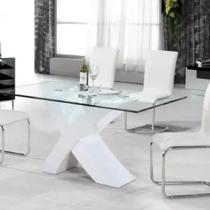 ARIZONA PU Dining Chair in Black and Whie - Set of 2