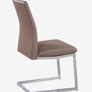AZORE Cappuccino PU Dining Chair with Chrome Frame - Set of 2
