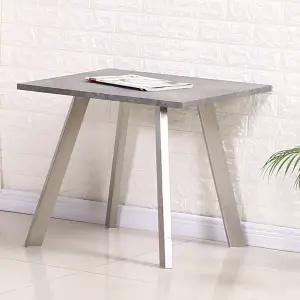 CALIPSO Concrete Lamp Table with Brushed Stainless Steel Legs