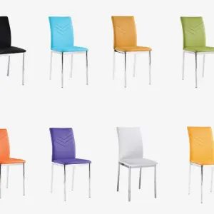 CARINA PU Dining Chair with Chrome Legs - Set of 4
