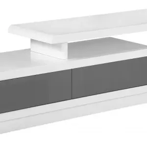 CAVALIER High Gloss TV Cabinet in White and Grey