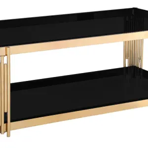CLEVELAND Glass Coffee Table with Gold Frame
