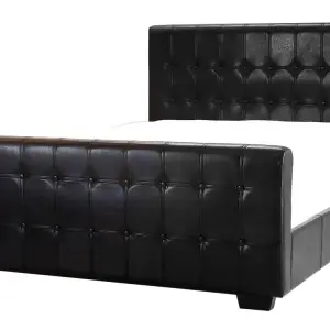 DAKAR Botton PU Bed Frame in Black & Brown