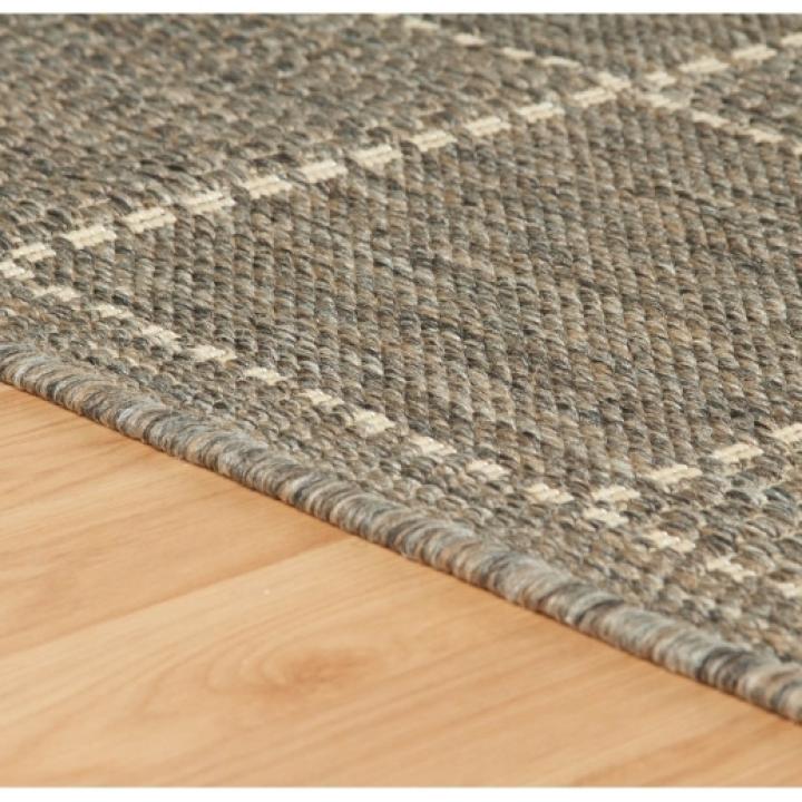 FLATWEAVE GEL Check Grey Rug, Runner & Doormat
