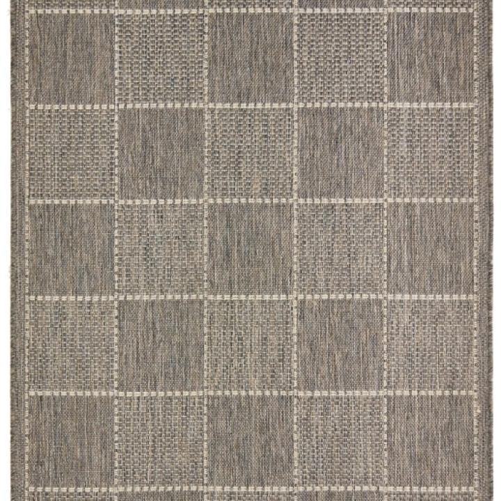 FLATWEAVE GEL Check Grey Rug, Runner & Doormat