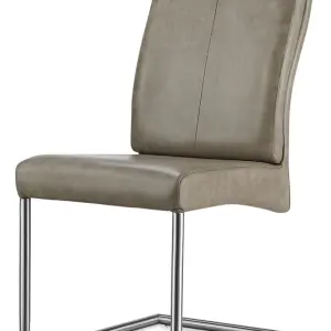 HARPER Brown Special PUDining Chair with Brushed Stainless Steel Frame - Set of 2