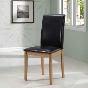 HEALEY PU Dining Chair with Solid Rubberwood Legs - Set of 2