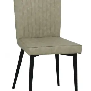 HOSKIN PU Dining Chair with Black Metal Legs - Set of 4