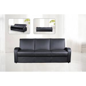 KIMBERLY PU Sofa Bed with Storage in Black, Brown & Cream
