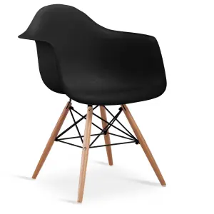 LUDSTONE PLastic PP Dining Chair with Solid Beech Legs - Set of 4