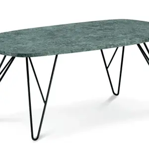 MERCIA Stone Effect Coffee Table with Black Metal Legs