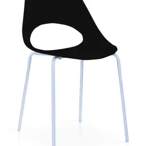 ORCHARD Plastic PP Dining Chair with Chrome Metal Legs - Set of 6