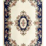 ROYAL Cream/Blue Wool Rug