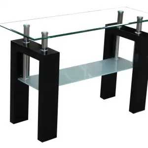 TELFORD Clear Glass Console Table with High Gloss Frame