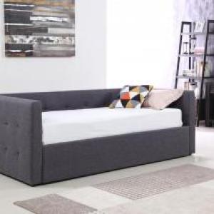 CONGO Day Bed Sofa in Grey Linen Fabric