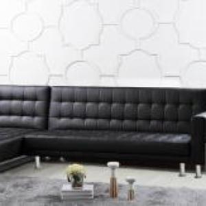HAWTHORN Corner Multi Functional Sofa Bed in PU & PVC - Black & Brown