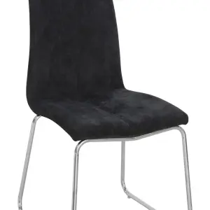TILLY  Dark Grey Fabric Dining Chair with Chrome Frame - Set of 4
