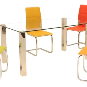 VALITA PU Dining Chair with Chrome Frame - Set of 2