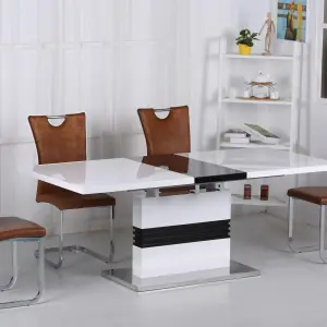 VIENNA Brown PU Dining Chair with Chrome Frame - Set of 2