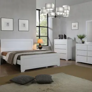 ZIRCON Solid Wood Bed Frame in White